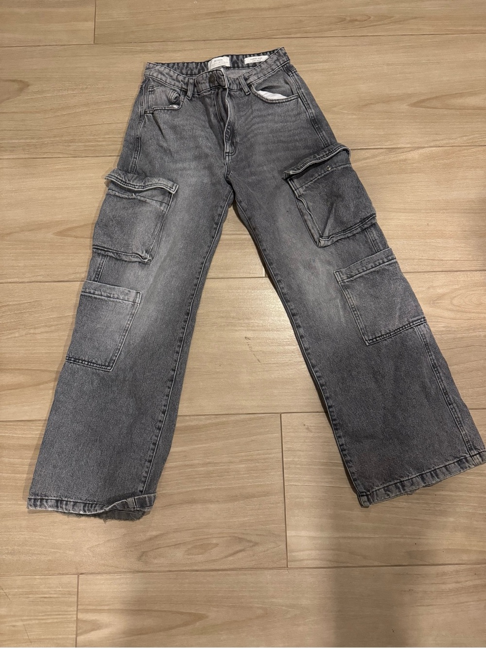 Cotton On Gray Wide Leg Cargo Jeans